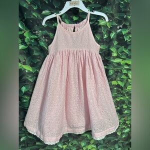 Shabby Chic Sleeveless Eyelet Dress Pink Girls 4